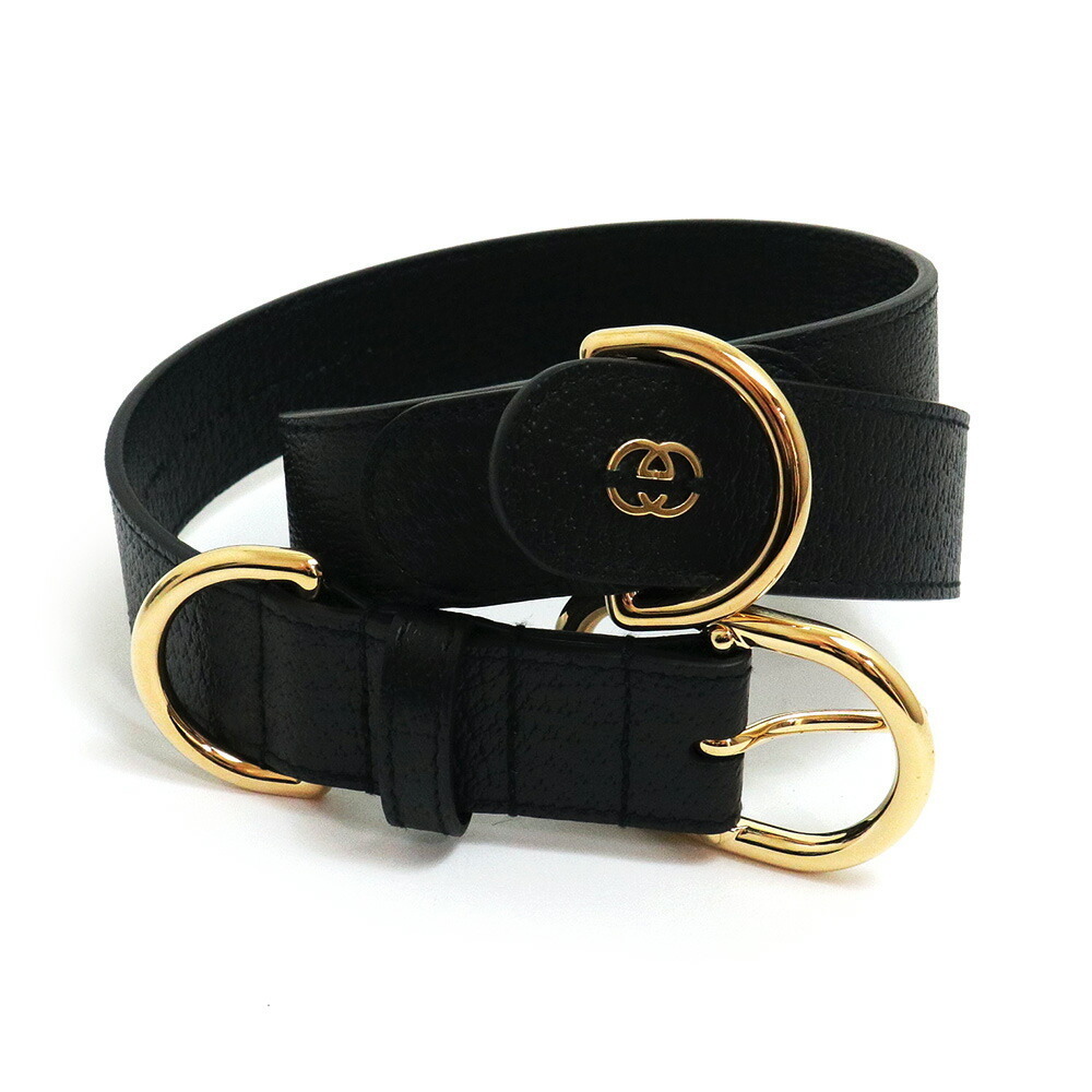 Gucci G Large Pet Dog Collar Xl Leather Black